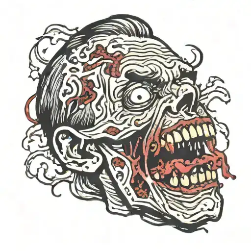 Zombie Vomits Blood And His Own Eye From His Mouth