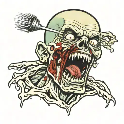 Zombie Vomits Blood And His Own Eye From His Mouth