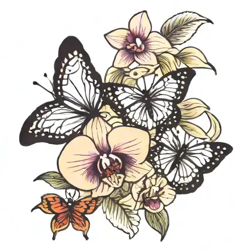 Orchid And Butterfly