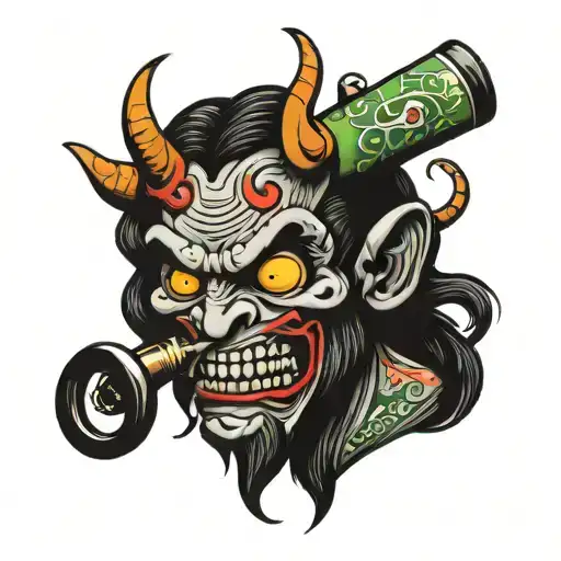 Demon Holding A Bong