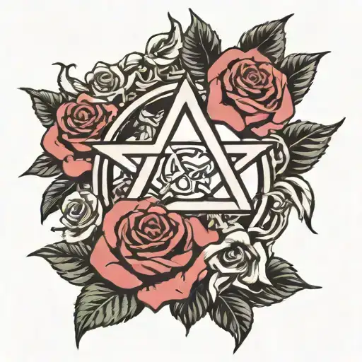 Anarchy Symbol In Roses Intertwined