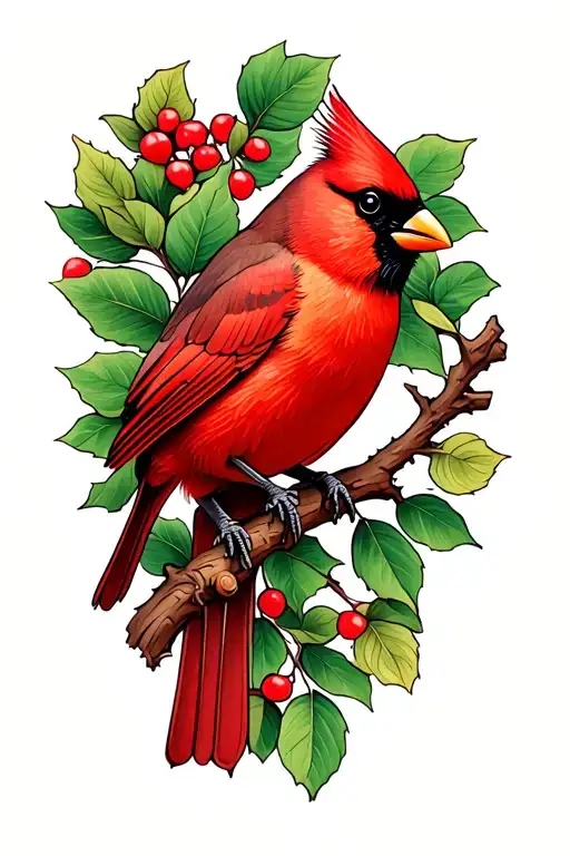 Cardinals Sitting On A Branch