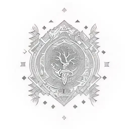 Tree Of Life In Geometric Patterns