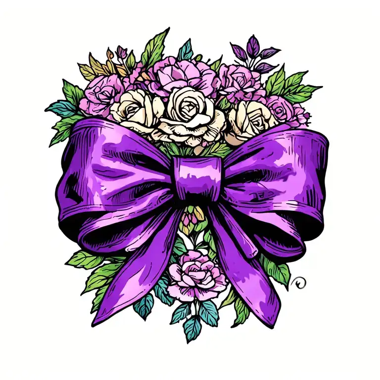 Purple Ribbon Bow