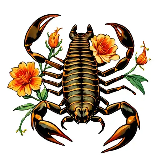 Scorpion And Flower