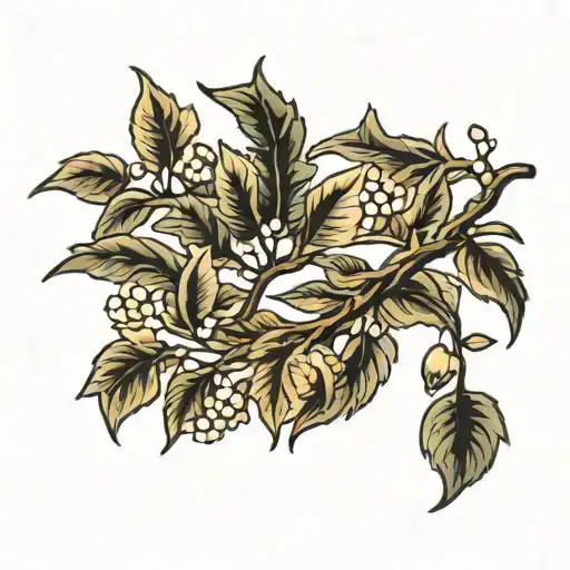 Tree Branch In Sunlight Coming