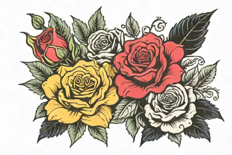 Black Dahlia Alstroemeria And Rose Intertwined