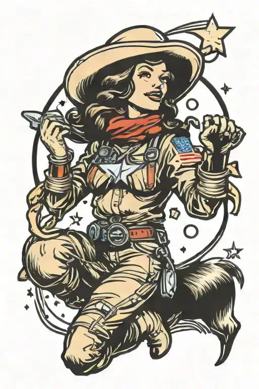 Astronaut Cowgirl Pinup Girl