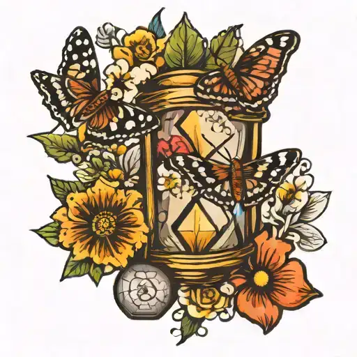 Hourglass Moth Flowers Surrounding