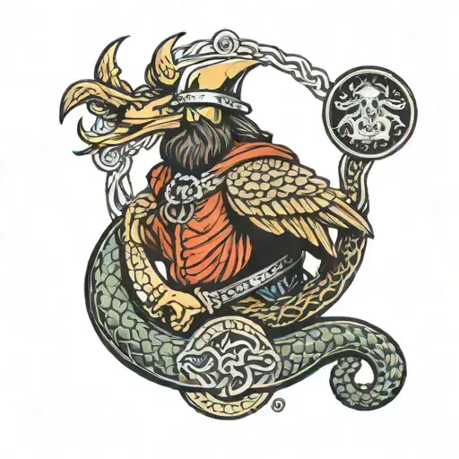 Viking & Snake & Eagle & Dog