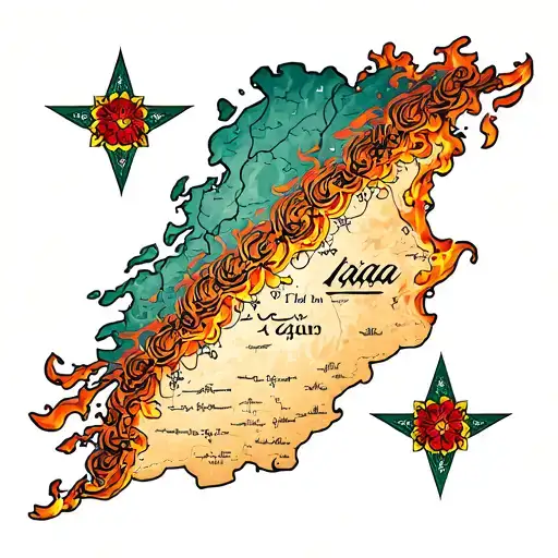 Map Of Iran Burning
