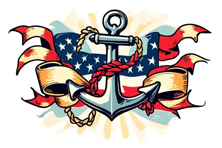 Anchor And Ribbons Floating