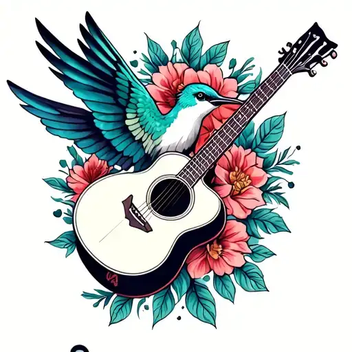 Acoustic Guitar Hummingbird