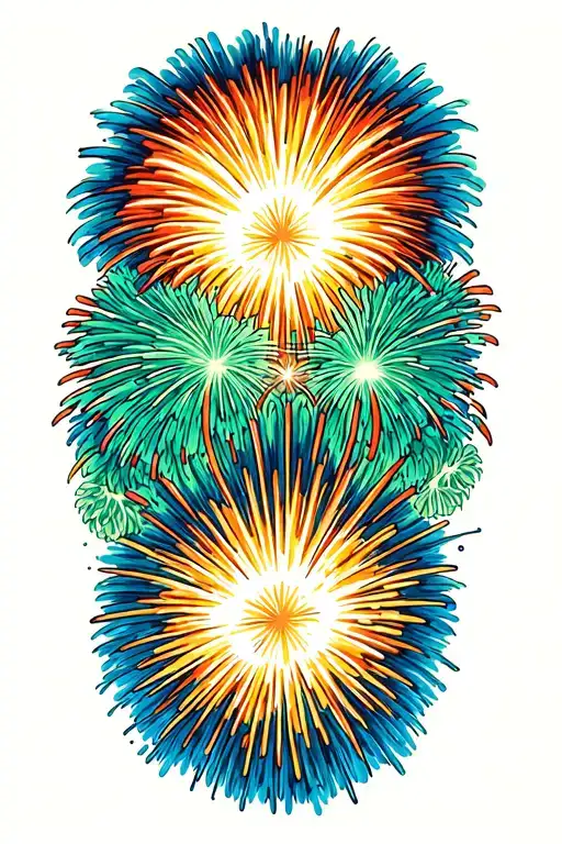 Blue And Green Firework