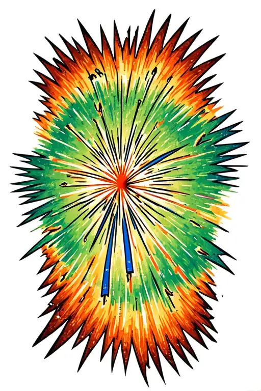 Blue And Green Single Firework