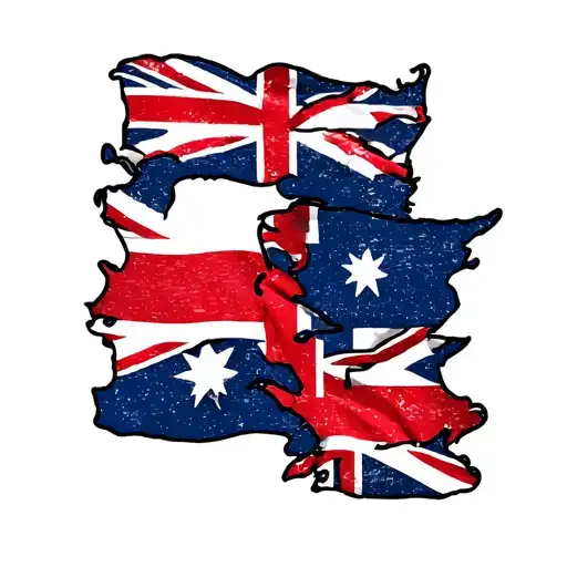 Australian Flag With Amsterdam Flag Intertwined
