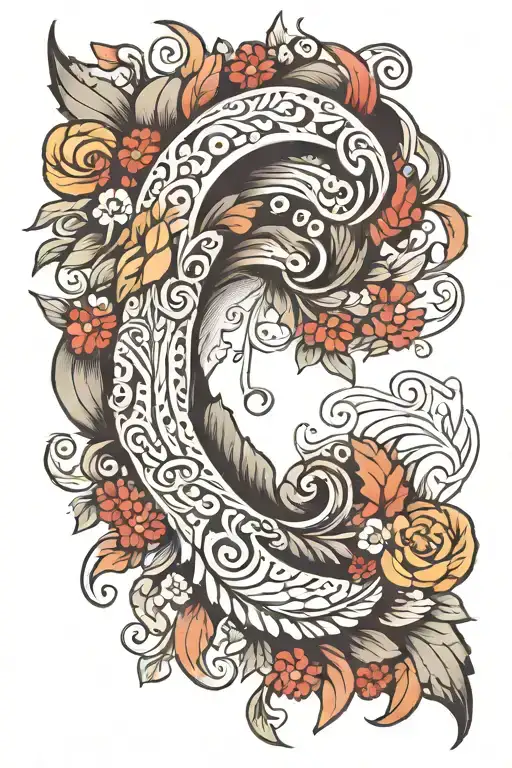 Pattern On The Ear Half Wreath