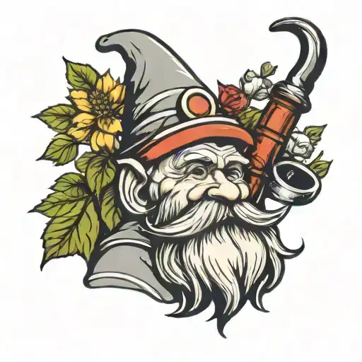 Garden Gnome With Pipe