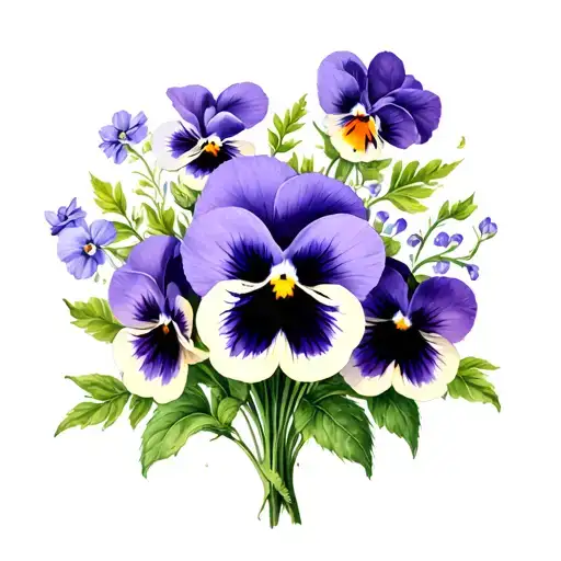 Purple Pansy Flower Bouquet