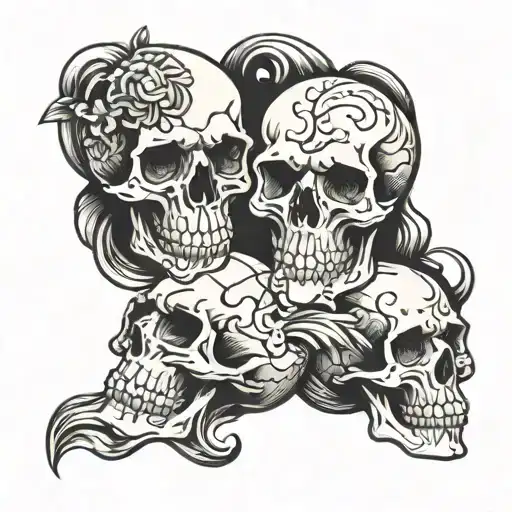 Skulls Leaning And Forming