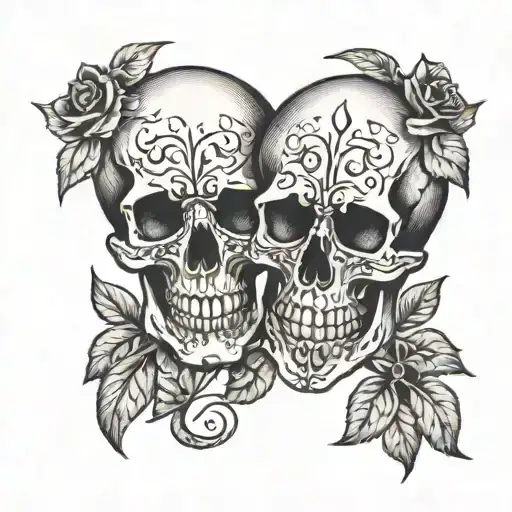 Skulls Facing Each Other