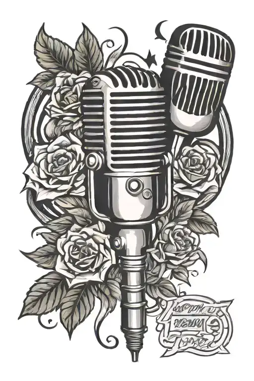 Microphone Surrounded By Musical