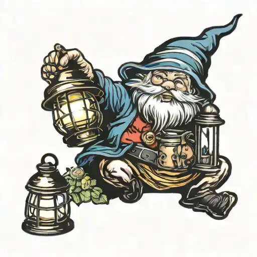Garden Gnome With Lantern