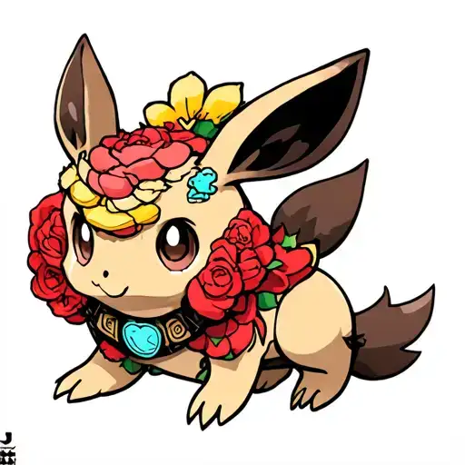 Cubone Riding Eevee Pokemon