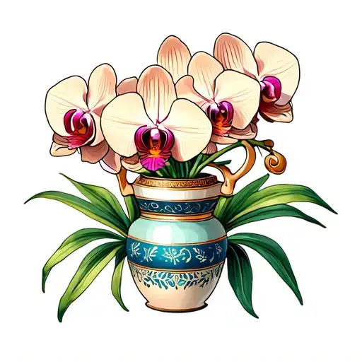 Vase With Orchideas
