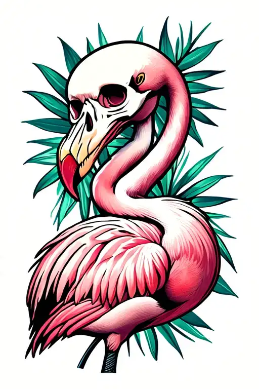 Flamingo Skeleton Looking