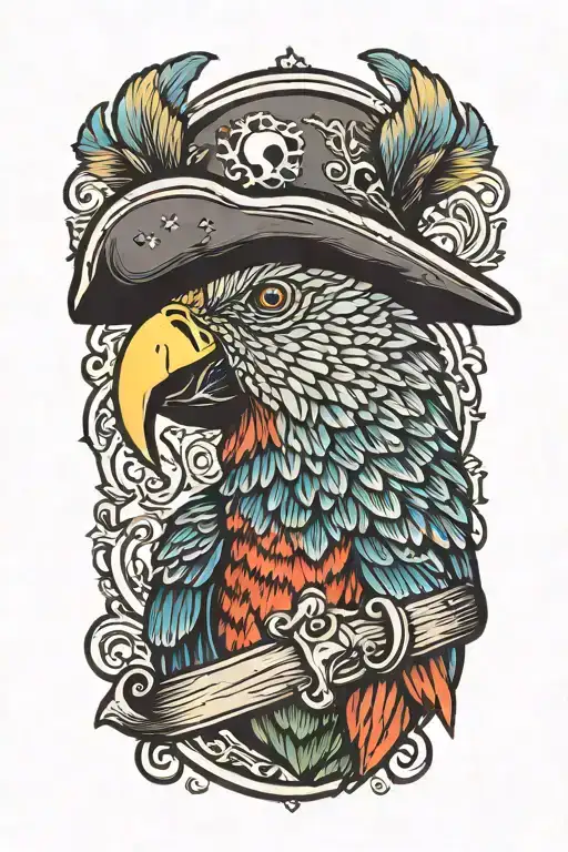 Parrot With Pirate Hat And Eye Patch