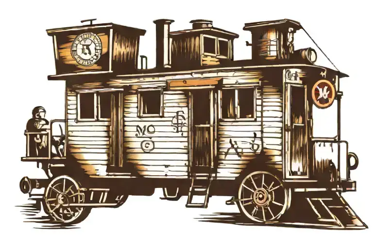Caboose With Initials Wrh On Cabin