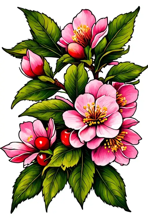 Cherry Blossom Tattoo Design
