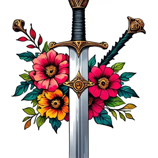 Sword With Flowers