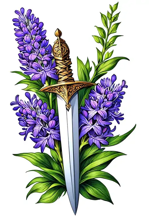 Dagger Wrapped By Purple Hyacinth