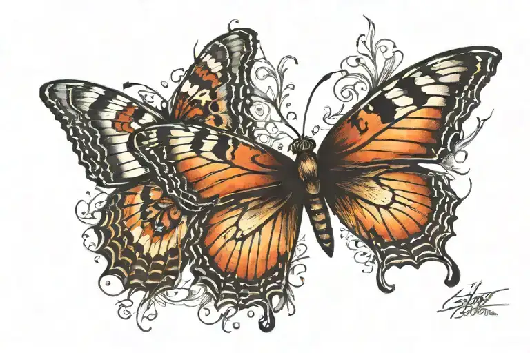 Realistic Butterfly Emerging Victoriously From The Ashes
