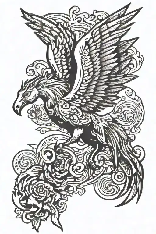 Pegasus Shin Tattoo With Wings Spread Wings