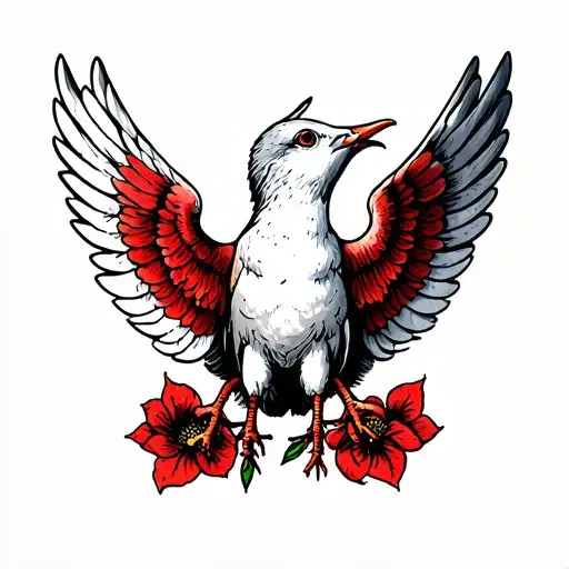 Dove With Lungs Exposed