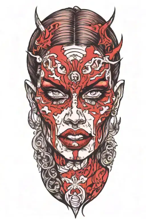 Sexy Demon Woman Bleeding Out Of Her Eyes