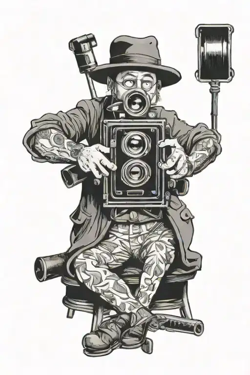 Photographer With A Vintage Bellows Camera
