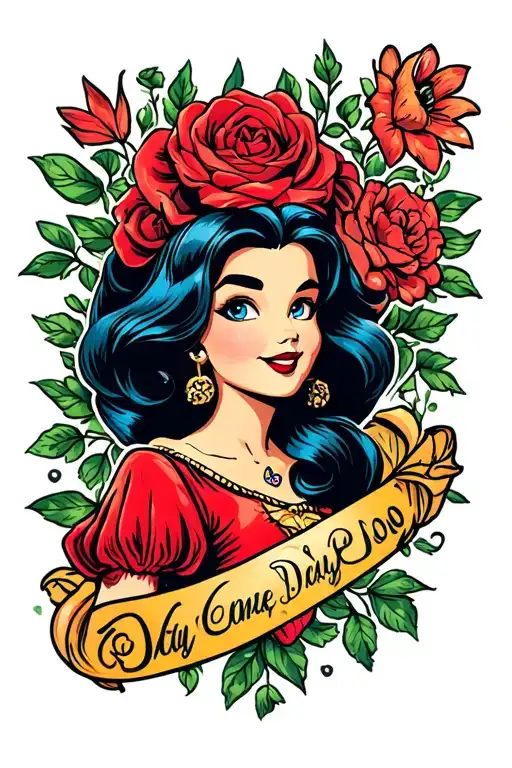 Sleeve Tattoo With Disney Series