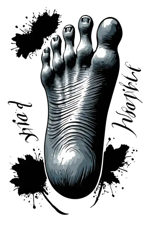 Kid Foot Print With Name