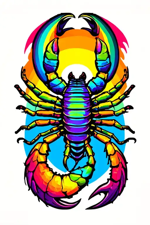 Rainbow Scorpion With Semicolon Tail