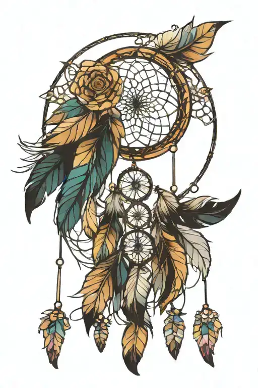 Dream Catcher With Stained Glass Design In The Style