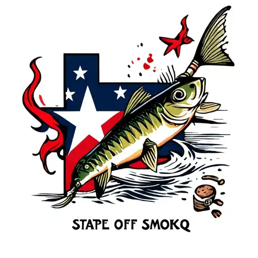 State Of Texas Ahape And Bbq Smoket And Fishing