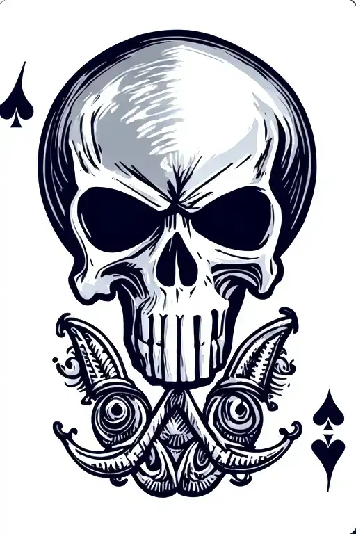 Punisher Skull On Ace Of Spades Card