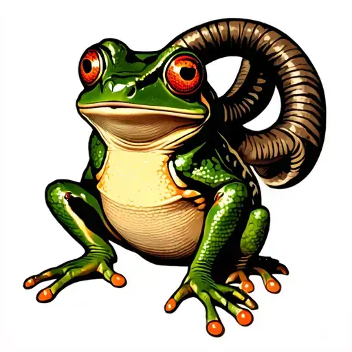 Baphomet As A Frog Sitting