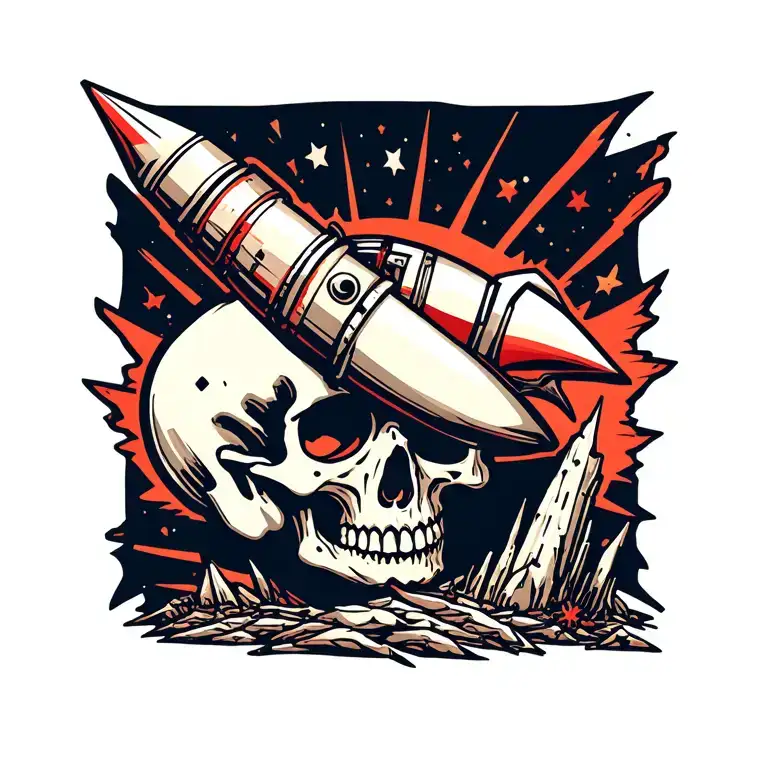 Skull With Rocket
