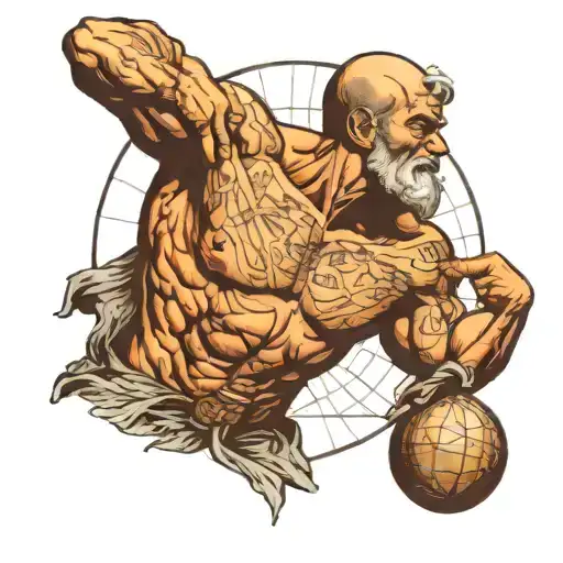 Atlas Holding The Globe Over His Shoulders