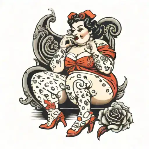 Obese Pin Up Girl Smoking